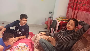 Asian threesome with skinny Shathi khatun, Hanif, and Shapan pramanik